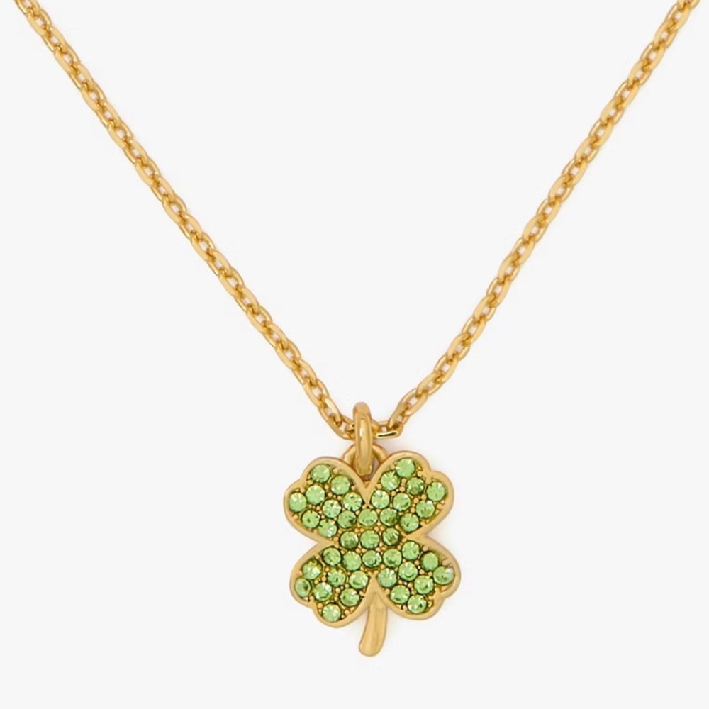 Kate Spade Lucky Charm Pavé Clover Pendant NWT - Picture 5 of 6